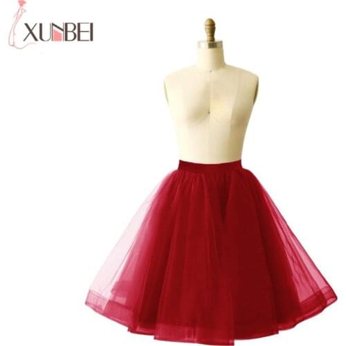 4 Layers Flexible Short Tutu Skirt Tulle Wedding Ball Gown Petticoat Underskirt Crinoline 60 cm Long petticoats Skirt Bridal
