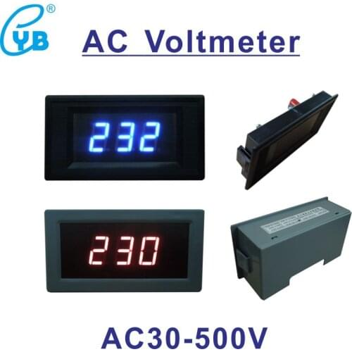 YB5130 AC30-500V LED Digital AC Voltmeter Voltage Meter AC 110 220V 230V 380V Volt Panel Meter Voltage Detector Voltage Monitor