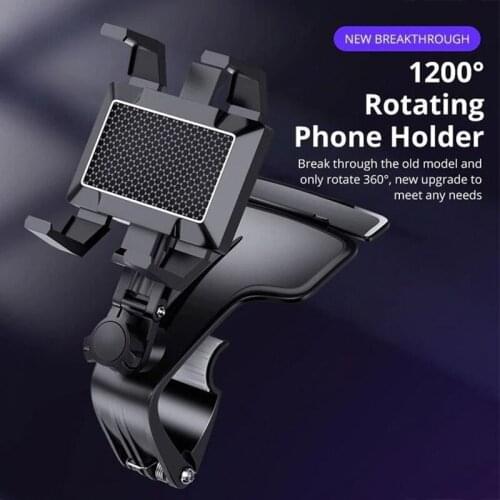 Millphone Holder Miller Universal 1200 Degrees Rotation Car Phone Holder HUD Dashboard Clip Mount Stand for Auto GDeals
