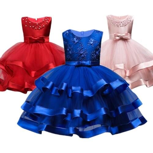 Kids Dresses for Girls Wedding Party Baby Girls Sleeveless Bow Princess Dress Costume for Age 3 4 5 6 7 8 9 10 Years Kids Girls