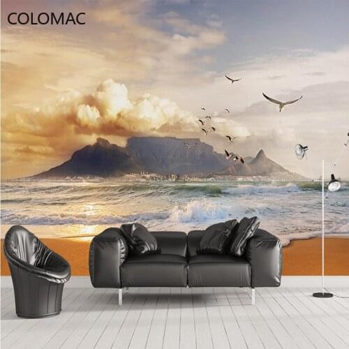 Colomac Custom Beautiful Sea Scenery Living Room Background Wallpaper 3d Wall Murals for Bedroom Room Decoration Drop Shopping