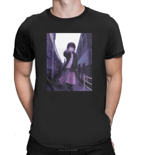 Serial Experiments Lain T-Shirt Men T Shirts Glitch Iwakura Manga Weeb Sci Fi Japanese Internet Anime Short Sleeve Tees