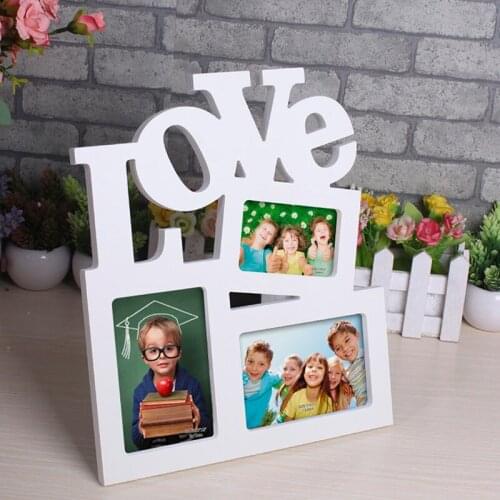 Creative Family Pvc Love Hanging Wall Photo Frame With 3 Pictures Frame Living Room Art Decor