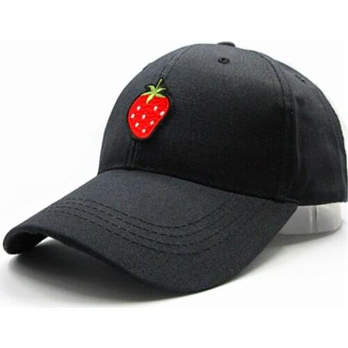 LDSLYJR Strawberry fruit embroidery cotton Baseball Cap hip-hop cap Adjustable Snapback Hats for men and women 177