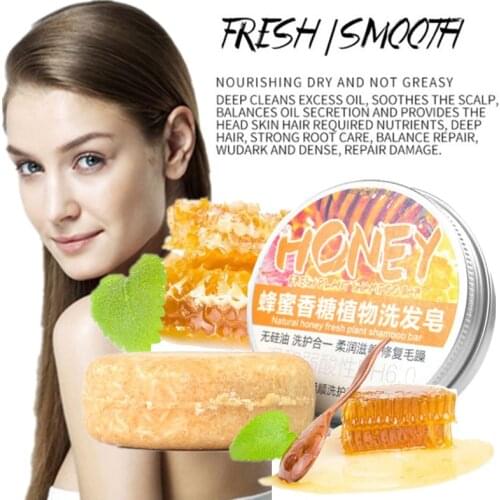Honey Essence Orange Essence Unisex Mild Formula Home Balancing Grease Hair Cleansing Nourishing Hair Shampoo Bar
