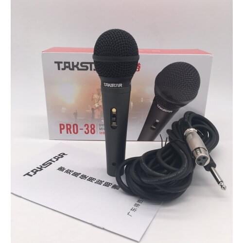 Takstar PRO-38 Karaoke Microphone Professional wired dynamic Recording Microphone for vocal, guitar, violin, and saxophone