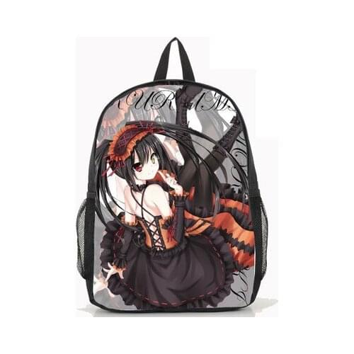 Fashion Date A Live Backpack Anime DATEALIVE Tokisaki Kurumi Nylon Laptop School Bag