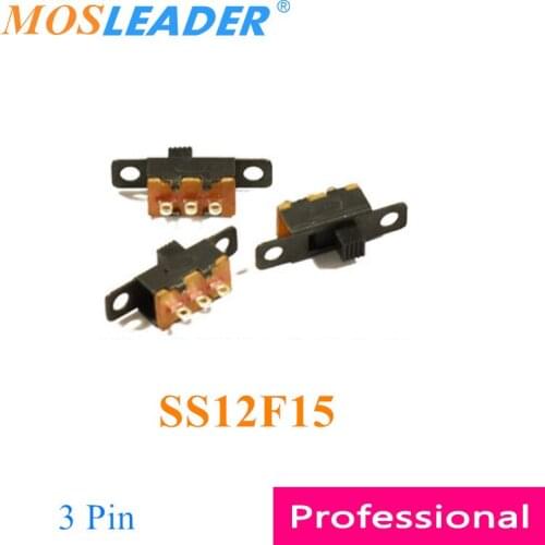 Mosleader 1000pcs SS12F15 3P 2T 3Pin 2 Travel SS-12F15G4 SS12F15VG4 1P2T SS12F15G4 4MM Handle height Slide switch Toggle switch