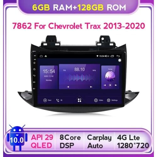 DSP 8 Core 6GB+128GB Carplay QLED 1280*720 Android 10.0 Radio GPS Car Muletimedia Player For Chevrolet Tracker 3 2013 - 2020