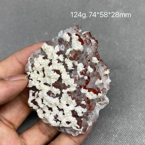 Natural red crystal and pyrite symbiosis healing crystal