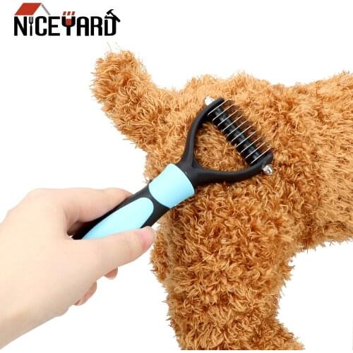 NICEYARD Pet Fur Knot Cutter Dog Cat Hair Removal Comb Pet Brush Grooming Tool Dog Grooming Shedding Rake
