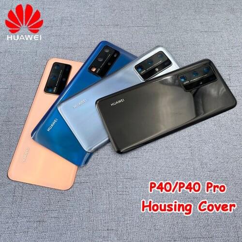 100%Official Huawei P40/P40 Pro Cover New Battery Back Housing Replacement Repair Parts Rear Door Case With Camera Frame Lens