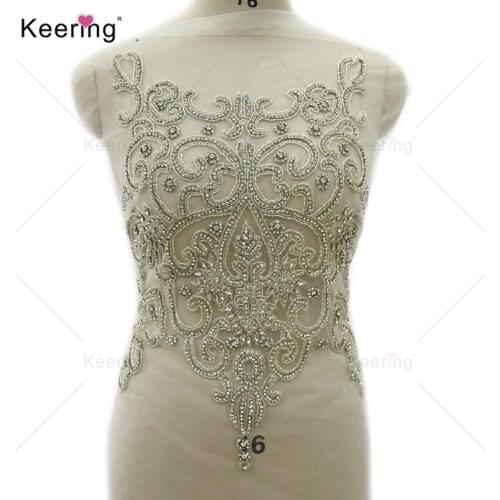 New Creative Design Rhinestone Bodice Applique Patterns Beaded And Sequin Body Appliques For Wedding WDP-376