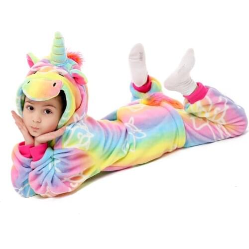 Kids Animal Kigurumi Unicorn Pajamas For Children Boys Stitch Panada Sleepwear Girls Cartoon Blanket Sleepers Funny Jumpsuits