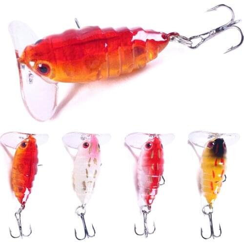 HENGJIA 4cm 4g cicada plastic isca artificial bait Insects fishing lure Swim baits bass top water fly fishing materials