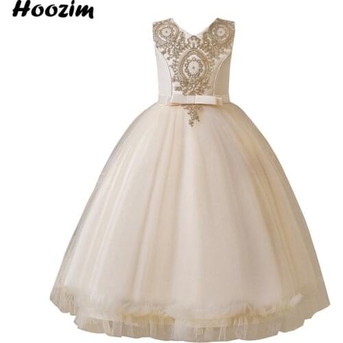 Luxury Princess Lurex Pattern Tulle Pageant And Wedding Party Dress Girls 3 To 13 Years Formal Prom And Evening Mid Calf Dresses