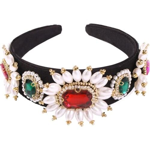 Luxury Women Girl Baroque Crystal Headband Wedding Hair Jewelry Elegant Wide Hairband Hair Clasp Vintage Gift Accessories Bijoux