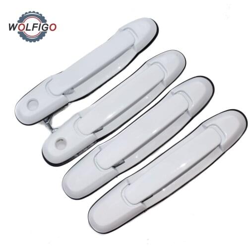 WOLFIGO White Exterior Door Handle Front Rear Left Right For Toyota Sienna 1998-2003 61311387916 6921008010 6923008020C0