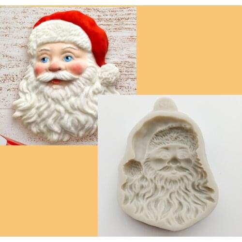 Minsunbak Santa Claus Head Silicone Mold DIY Fondant Mold Chocolate Gumpaste Baking Tools