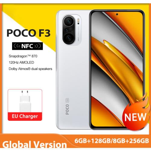 Global Version POCO F3 NFC 5G 128GB/256GB Smartphone Snapdragon 870 Octa Core 6.67"120Hz E4 AMOLED Display 33W Fast 48MP Phone