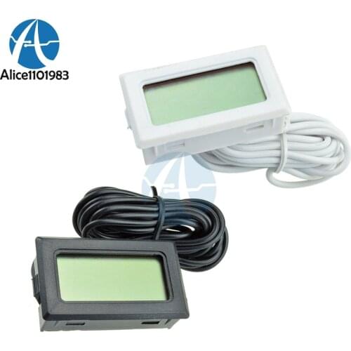 TPM-10 2m 2 Meter Digital LCD Black White Thermometer Hygrometer Temperature Sensor Weather Station Diagnostic Thermal
