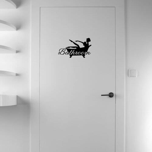Vinyl Wall Decals Lady Bathroom Door Wall stickers Home Decor Toilet Decal DIY Removable Art Murals JG2402