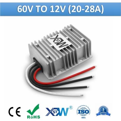 XWST DC-DC Converter 36v 48v 60v 72v 30-75v to 12v Step Up Down Aluminum Buck Converter 20A 25A 28A Switching Power Supply