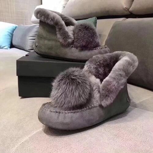 Women Boots Genuine Leather Waterproof Ankle Boots Comfortable Winter Boots 100% Natural Fur Snow Boots Fashion Non-slip Shoes