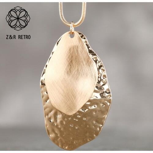 Gold Color Womens Long Rope Chain Necklace Vintage Accessories Pendants Decoration Fashion Jewelry Gifts For Female Accessories