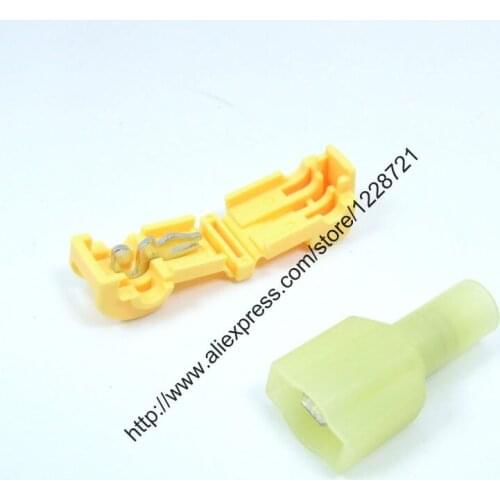 100pcs=50 Sets 87826 Scotch Lock Quick Splice 12-10 AWG Wire Connectors Terminals Crimp Electrical Car Audio For 0.5-1.0 Wire