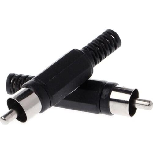 20 Pcs Black Red Solder RCA Male Plug Video Adapter Connector New