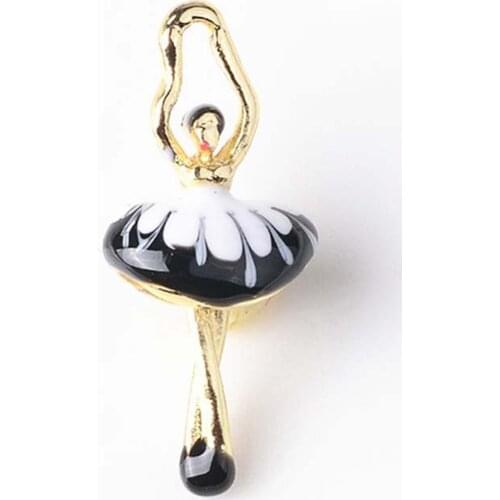 4 pcs/lot Ballet Girl Alloy Pendant Buttons Jewelry Earrings Choker DIY Accessories Handmade for Lady Best Gift Craft Components