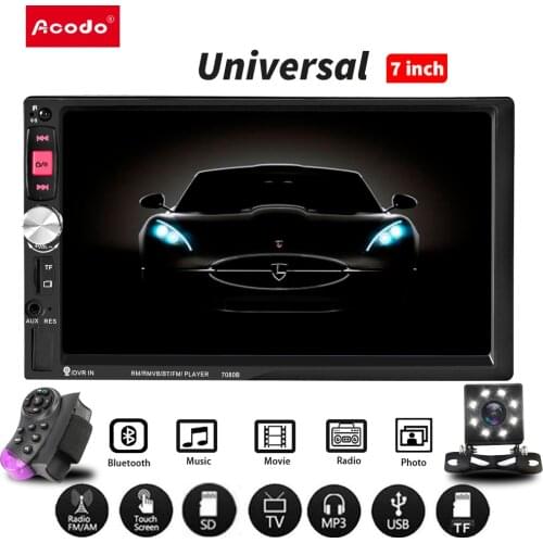 7080B 7 inch Double 2 Din Car Video MP5 Player Android /IOS MirrorLink TF USB FM with Camera