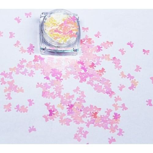50g/Bag(1.76Oz) Nail Glitter Flakes Pearl Symphony Bowknot-Shaped 4Colors Sequins For a Manicure Nail Decorations Spangles Tc#53