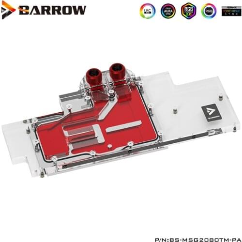 Barrow GPU Water Cooling Block For MSI RTX2080T GAMING X TRIO Graphics Card Cooler Full Cover Aurora Light ,BS-MSG2080TM-PA