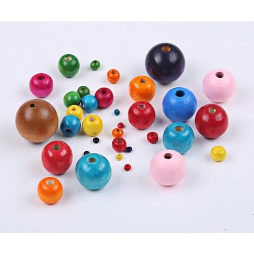 10-200pcs Natural Round Wood Beads Handmade Loose Wood Beads 6-25mm Round Wooden Beads for Necklace Bracelet Jewelry Making