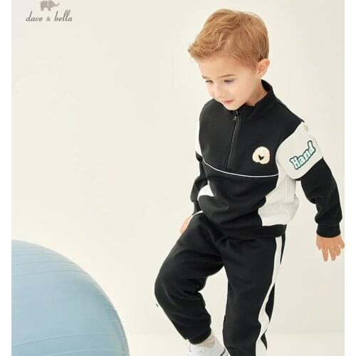 DKY18322 dave bella autumn 5Y-13Y kids boys fashion casual style cartoon print sets children boys high quality fashion sets