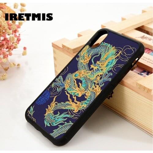 Iretmis 5 5S SE 6 6S TPU Silicone Rubber phone case cover for iPhone 7 8 plus X Xs 11 Pro Max XR Dragon