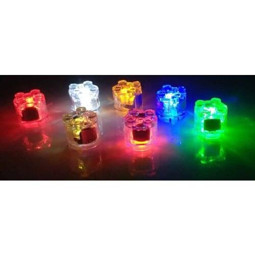Round Bricks LED Lamp Light-emitting 2x2dots building Blocks Toys Brick Lamp Parts Double Flash LED Light Seven Colors kid gifts