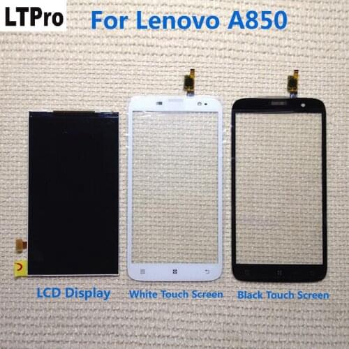 LTPro 100% Tested Working Black/White A850 Sensor LCD Display Touch Screen Digitizer For Lenovo A850 Mobile Phone Replacement