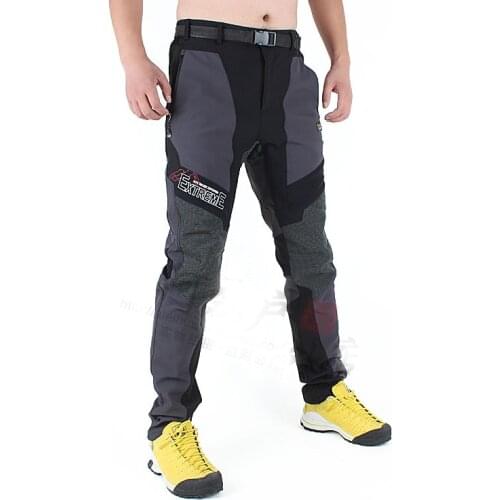 Men autumn winter outdoor windproof warm hiking pants Camping Trekking cycling fleece Pants mens sports trousers plus size