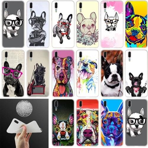Soft Silicone Case French Bulldog Dog For Huawei P40 P30 P20 Pro P10 Plus Lite P Samrt Z 2019 E 2020