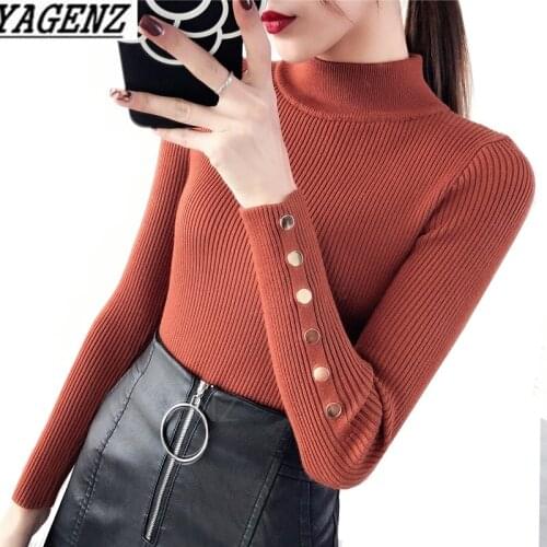 Turtleneck Sweater Women Knitwear 2020 Spring New Korea Slim Sexy Casual Stretch Knit Sweater Female Pullovers Long Sleeve Shirt