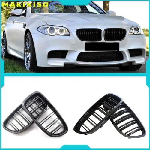 Front Hood Kidney Grille Bumper Black Dual Grill Fit for BMW F10 F11 F18 5-Series 2010-2016,Car Accessories Replacement Part