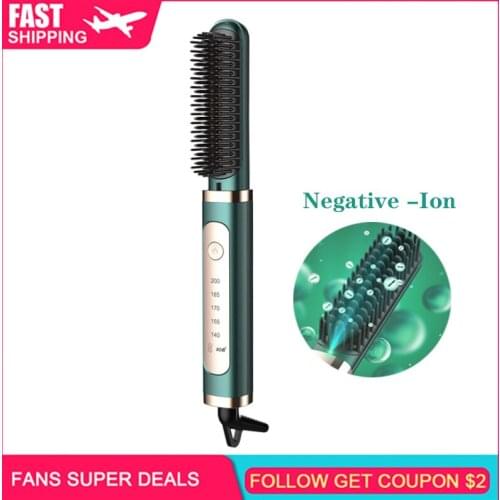 Portable Electric Ionic Hair Straightener Mini Hairbrush Ion Comb Hair Scalp Massager Brush Hair Straightener Comb