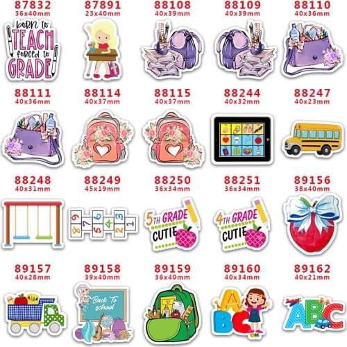 DIY Craft Supplies Sewing Accessories Cartoon Back To School Printed Planar Resins Mold 10 Pieces. PR-87832