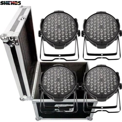 4/6/8 pcs with flight Aluminum Alloy LED Par 54x9W RGB Wash Lighting Projector for DJ Ball Stage Party Disco with dmx controller
