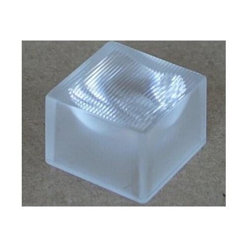 PTEJ-21.5 Square Waterproof Lens, Suitable for: Lumen light source ,Degree: 8X60 , Size:21.5X21.5X14.8mm, Stripe surface, PMMA