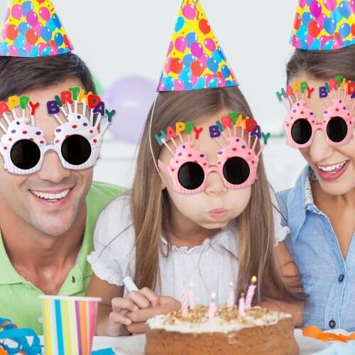 1Pair Happy Birthday Glasses Photo Booth Props For Birthday Party Kids Gifts Glasses Party Supplies Party Favor Accessories