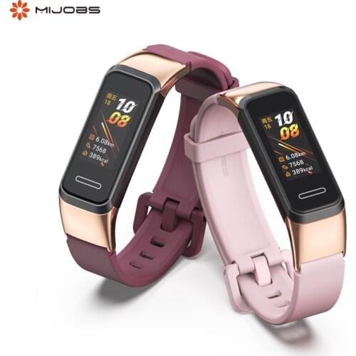 Mijobs Silicone wristband for Huawei Band 4 Strap Bracelet Replacement Watchband Smart Watch Band